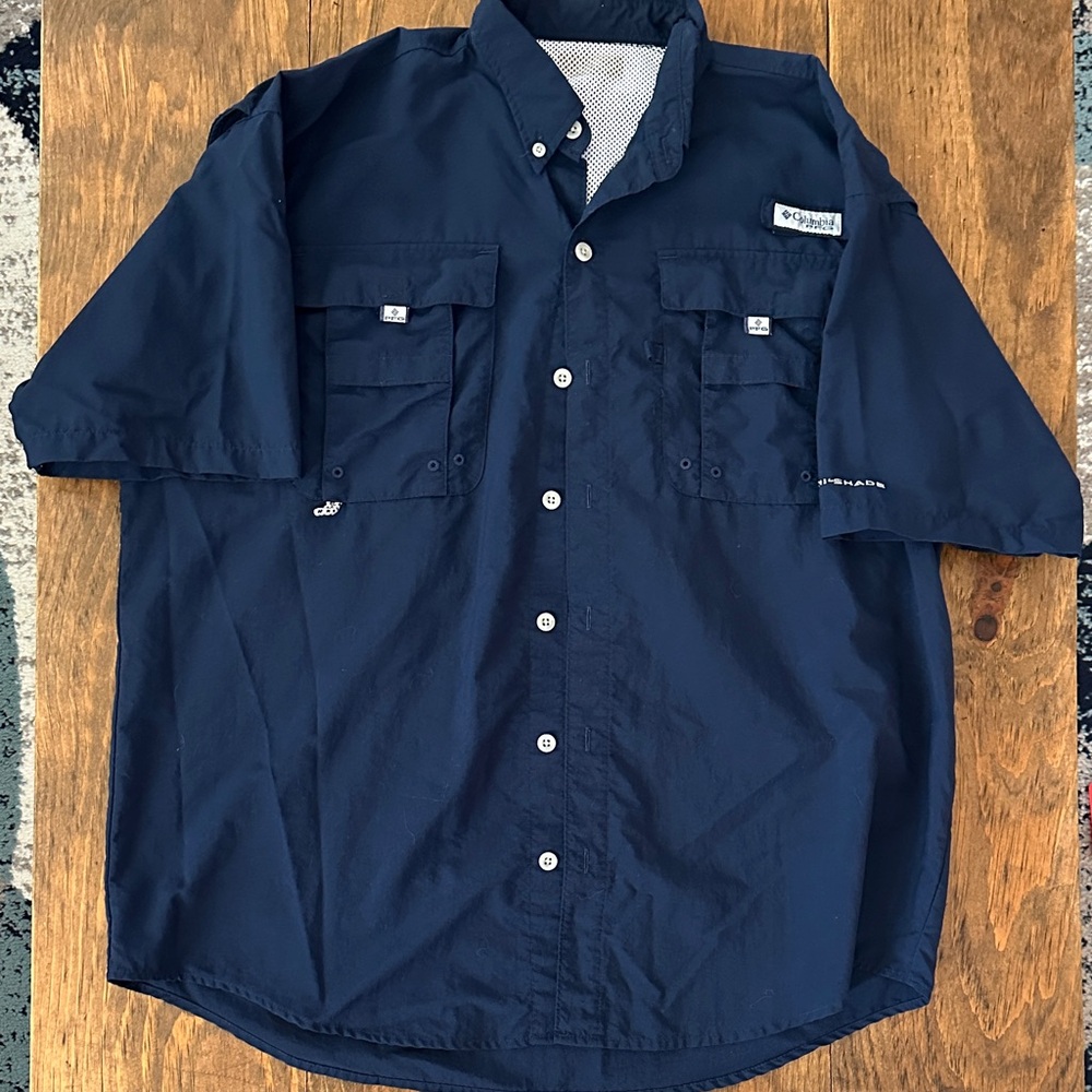 Columbia Dark Blue Button-Up Shirt